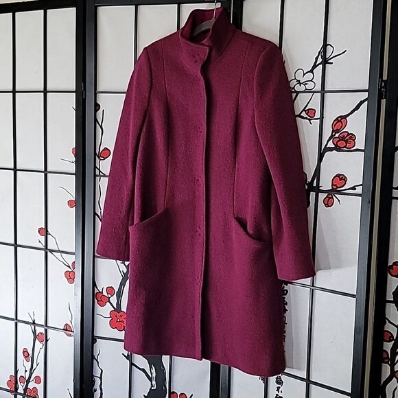Boden Hengrave Long Wool Coat Color: Ruby Ring Sz 8R - Picture 5 of 13